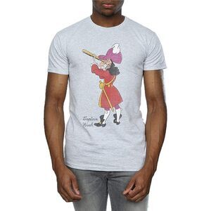 Peter Pan Mens Classic Captain Hook Heather T-Shirt / Gray